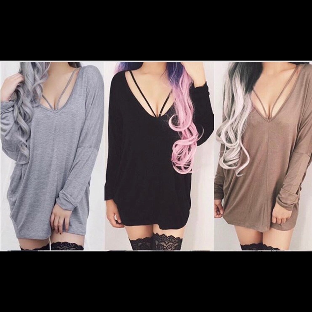 Serena strappy sweater - grey